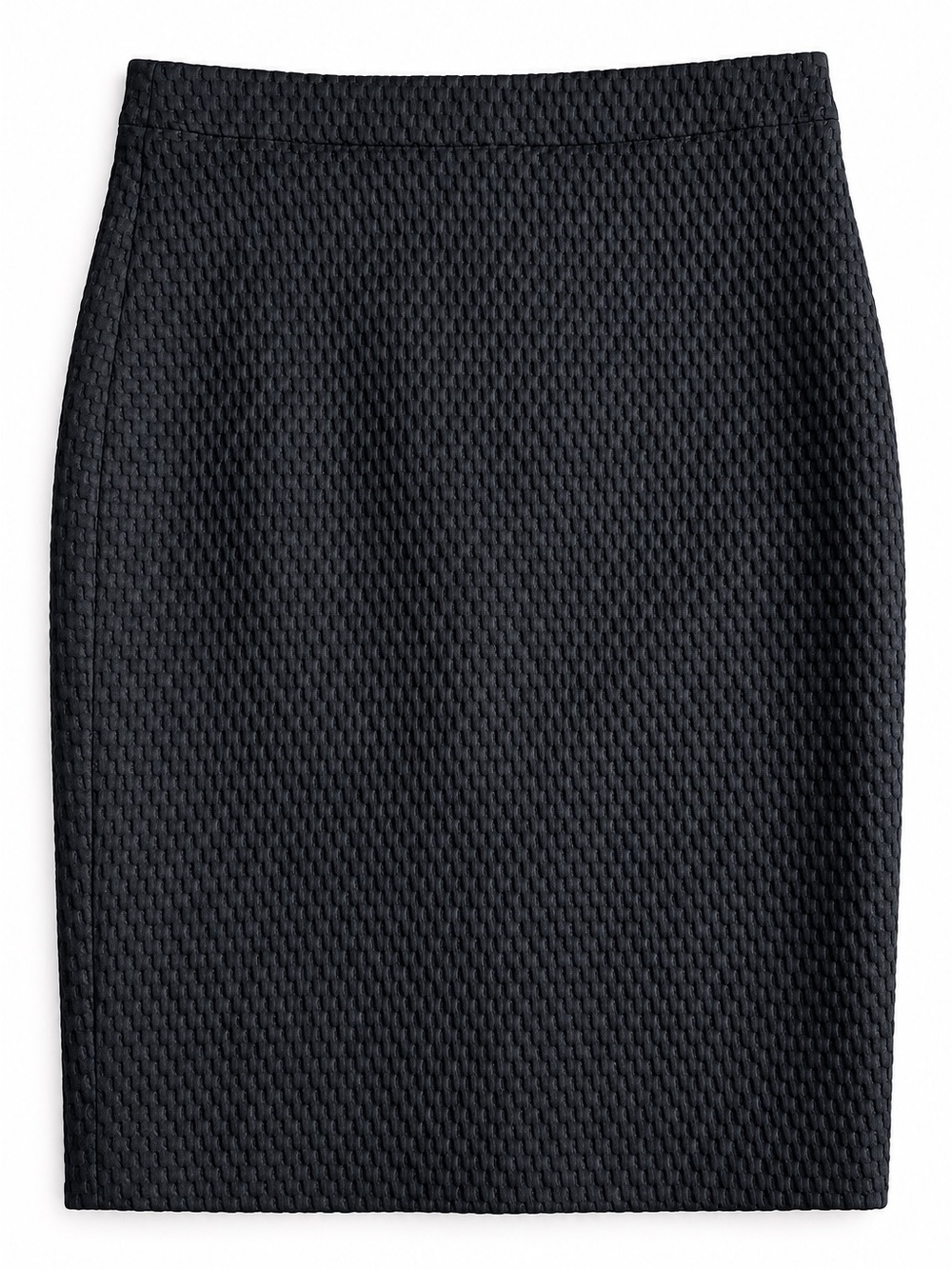 J. Crew No. 2 Black Textured Pencil Skirt Classic Office Workwear Size 4